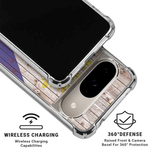 Philippines Flag Dark Wood Google Pixel 10 Clear Case